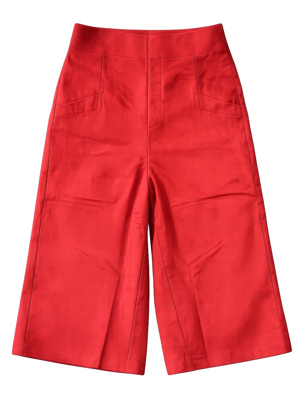 Hayden Wide-Leg Capris Pants in Rust Orange-red - Picture 2 of 6